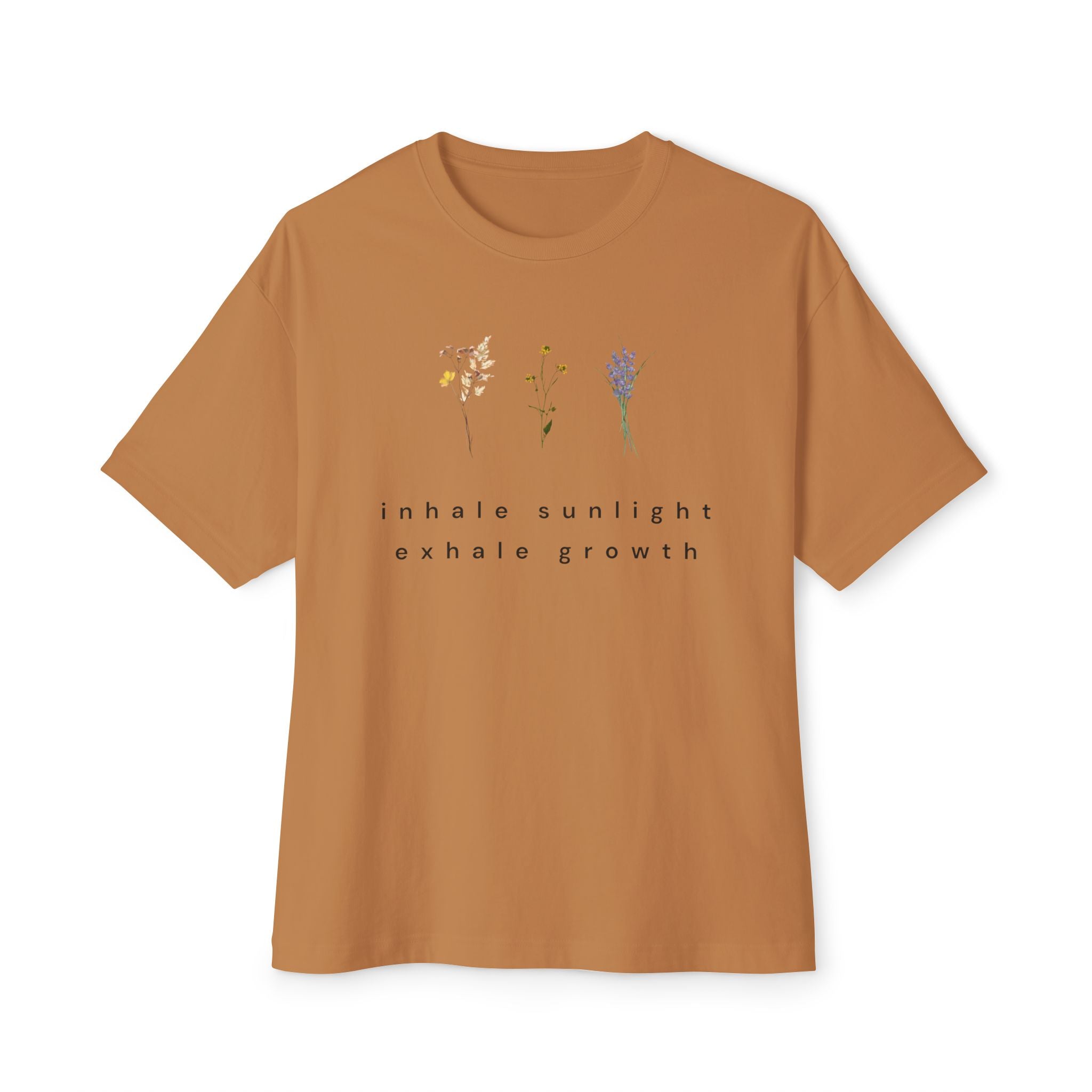 Botanical Minimalist Tee — Wildflower Line Art Oversized T-Shirt