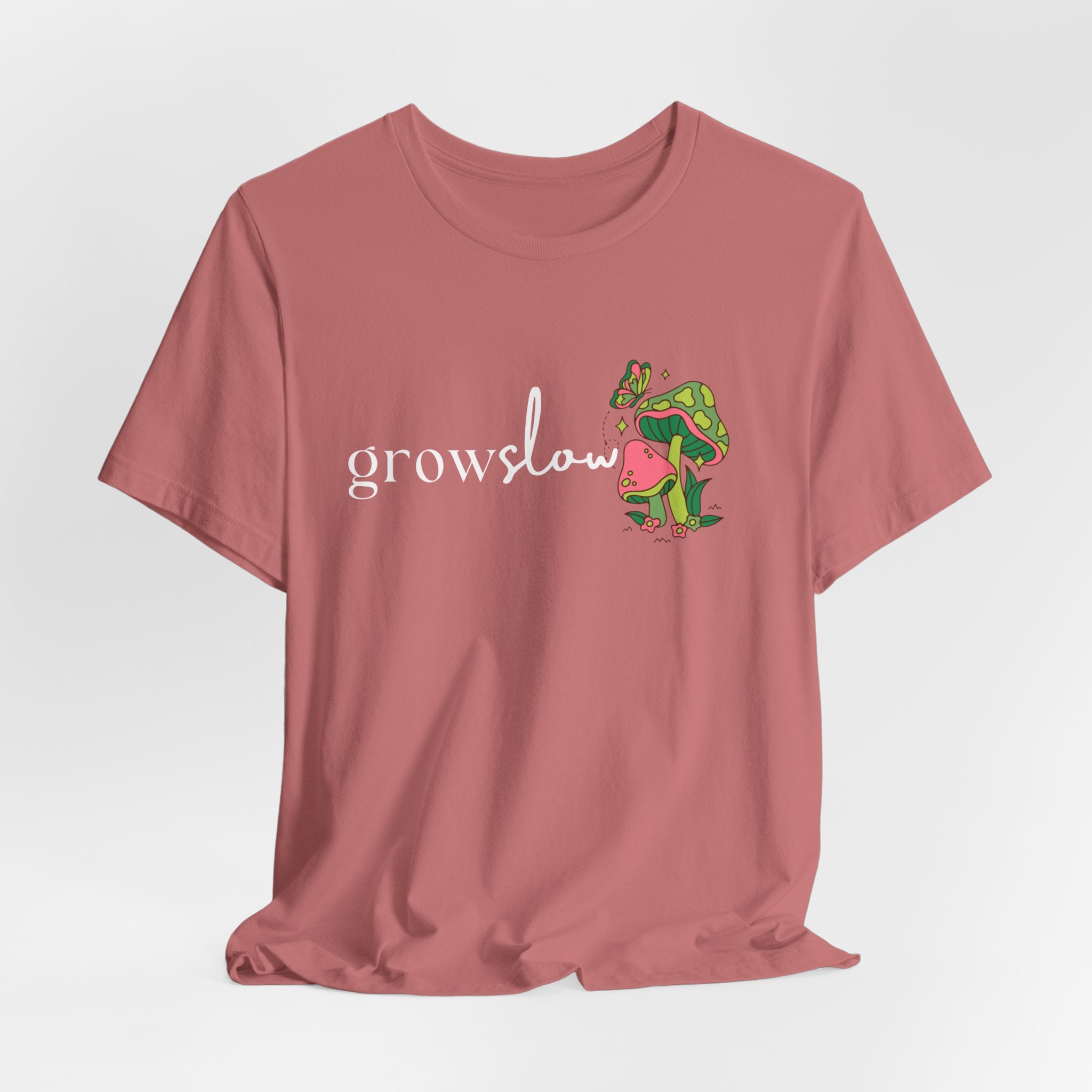 Grow Slow Mushroom T-Shirt — Botanical Relaxation Tee